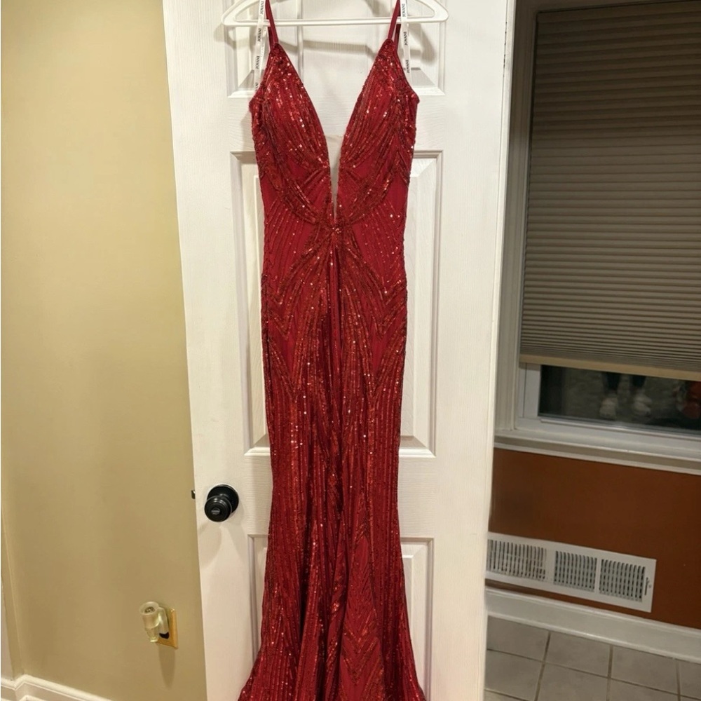 Jovani Red Sequins Prom Dress size 4